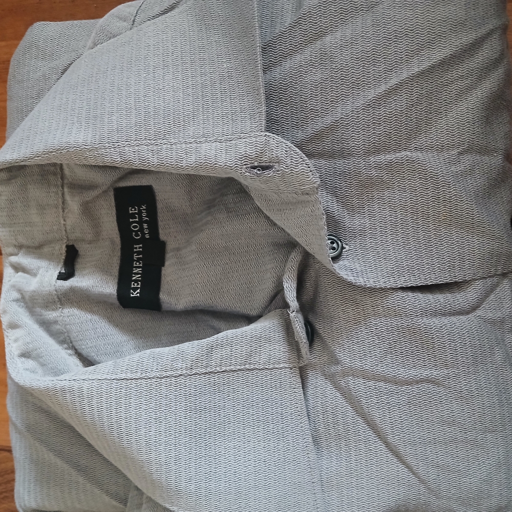 Kenneth Cole Gray Button-Up Shirt